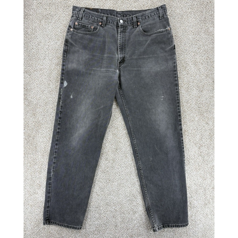 Vintage Levis 550 Jeans‎ 38x34 (36x33) Gray Relaxed Workworn Paint Splatter Y2K